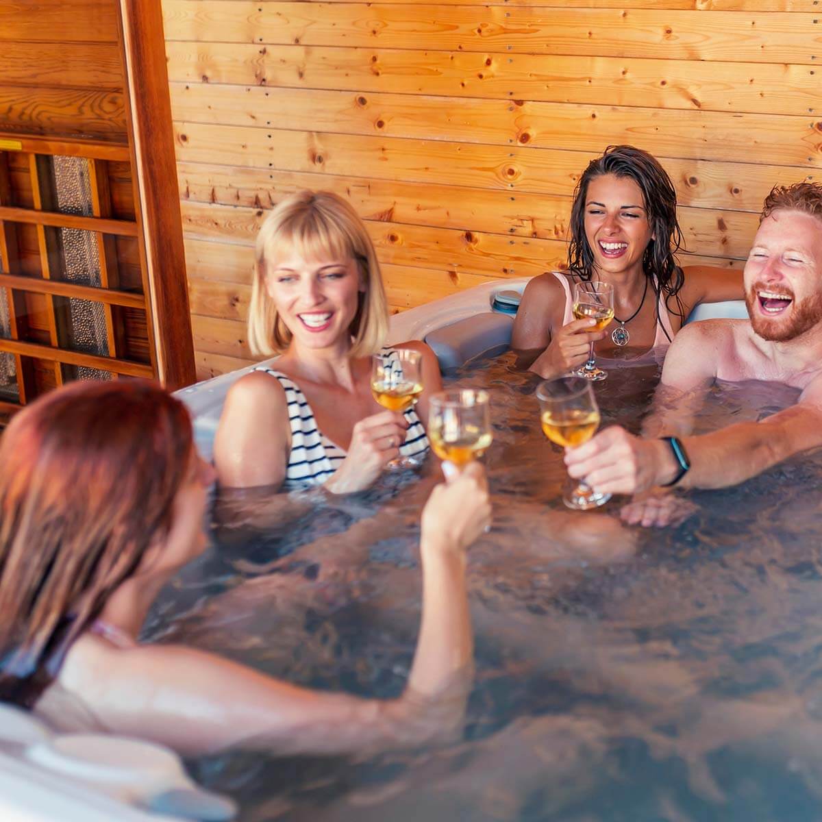 Friends in the whirlpool